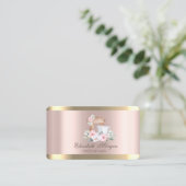 Elegante Mixer Blume Gold Stripe Rose Goldene Bäck Visitenkarte (Stehend Vorderseite)