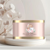 Elegante Mixer Blume Gold Stripe Rose Goldene Bäck Visitenkarte