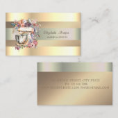 Elegante Mixer-Blume, Imitate Gold Streifen Visitenkarte (Vorne/Hinten)