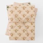 Elegante Mocha mit schwarzen und goldenen Bienen Geschenkpapier Set (Beispiel)