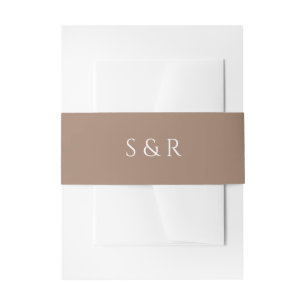 Elegante Mocha-Monogramm-Einladung Einladungsbanderole