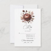 Elegante Mocha Mousse Blumenhochzeit RSVP Karte (Vorderseite)