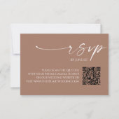 Elegante Mocha Mousse QR Code Wedding RSVP Card (Vorderseite)