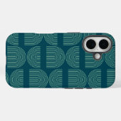 Elegante Mod Arch Lines in Aquamarinem Blau Case-Mate iPhone Hülle (Rückseite (Horizontal))