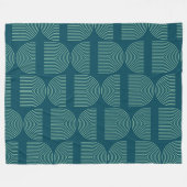 Elegante Mod Arch Lines in Aquamarinem Blau Fleecedecke (Vorderseite (Horizontal))