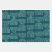 Elegante Mod Arch Lines in Aquamarinem Blau Geschenkpapier Set (Vorderseite 2)