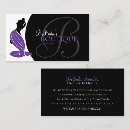 Elegante Mode-Butike Visitenkarte (Vorne/Hinten)