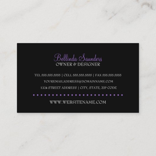Elegante Mode-Butike Visitenkarte (Rückseite)