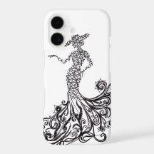 Elegante Mode-Dame-Silhouette-Linienkunst iPhone-H