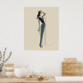 Elegante Mode FrauenIllustration - Minimalistisch Poster (Küche)