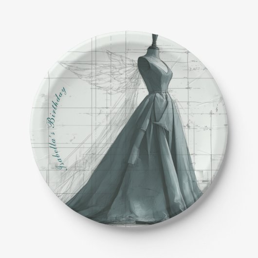 Elegante Mode Geburtstagspapierplatten – Parfüm Pappteller (Vorderseite)