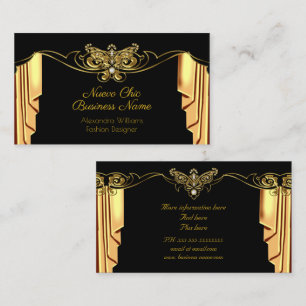 Elegante Mode Gold Schwarz Vorhänge Diamanten Visitenkarte