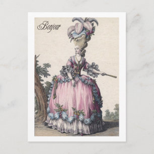 Elegante Mode Marie Antoinette Grußkarte Postkarte