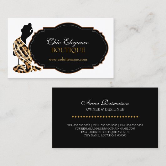 Elegante Mode Visitenkarte (Vorne/Hinten)