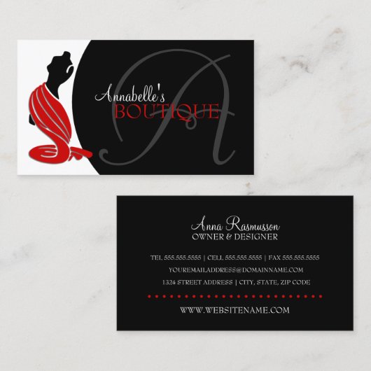 Elegante Mode Visitenkarte (Vorne/Hinten)