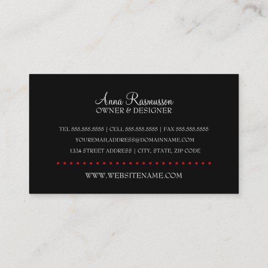 Elegante Mode Visitenkarte (Rückseite)