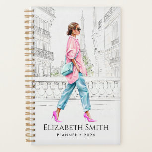 Elegante Modefrau Laufplanerin Planer