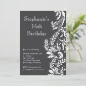 Elegante Modern 16 . Geburtstag Geburtstagsparty Einladung (Stehend Vorderseite)