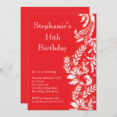 Elegante Modern 16 . Geburtstag Geburtstagsparty Einladung (Vorne/Hinten)