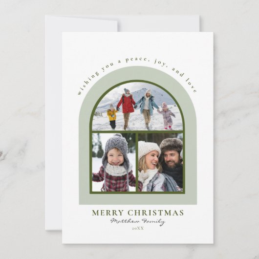 Elegante Modern Arch Foto Collage Weihnachten (Vorderseite)