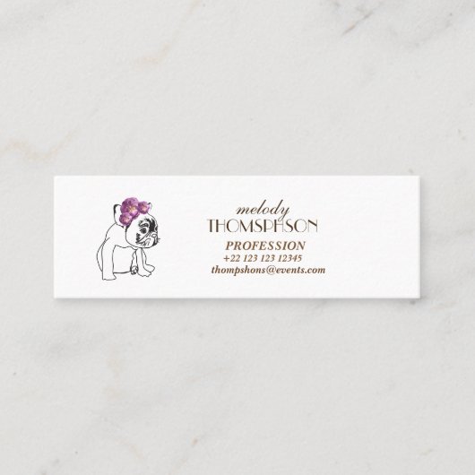 Elegante Modern Art Mini Standard Matte Card Mini Visitenkarte (Vorderseite)