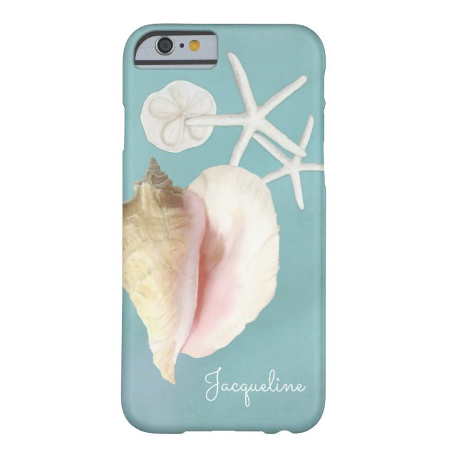 Elegante Modern Beach Conch Muschel Starfish Case-Mate iPhone Hülle (Rückseite)