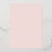 Elegante Modern Blush Rose Gold Save the Date Kart Folieneinladung (Rückseite)