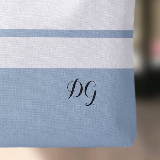 Elegante Modern Bold Stripes Monogram Initials Blu Tasche
