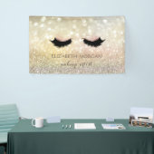 Elegante Modern Chic Glamour Bokeh Imitate Lashes Banner (Messeveranstaltung)