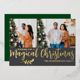 Elegante Modern Christmas Family Foto Collage Folien Feiertagskarte