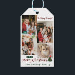 Elegante Modern Christmas Family Foto Collage Geschenkanhänger<br><div class="desc">Elegante Modern Christmas Family Foto Collage</div>