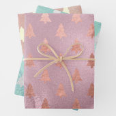 Elegante Modern Christmas Tree Patterns Geschenkpapier Set (Beispiel)