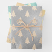 Elegante Modern Christmas Tree Patterns Geschenkpapier Set (Beispiel)