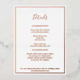 Elegante Modern Details Rose Gold Einschlusskarte Folie Einladungspostkarte