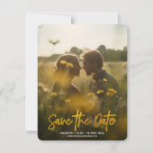 Elegante Modern Foto Save the Date Karte (Vorderseite)