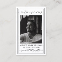 Elegante Modern Funeral Memorial Gebet Fotokarte