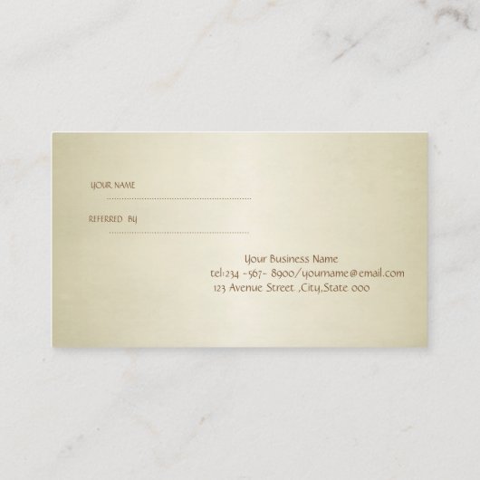 Elegante Modern Gold Brush Stroke Referenzkarte Empfehlungskarte (Rückseite)