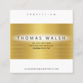 Elegante Modern Gold Card mit Gold Linien Quadratische Visitenkarte (Vorderseite)