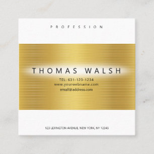 Elegante Modern Gold Card mit Gold Linien Quadratische Visitenkarte