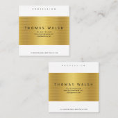 Elegante Modern Gold Card mit Gold Linien Quadratische Visitenkarte (Vorne/Hinten)