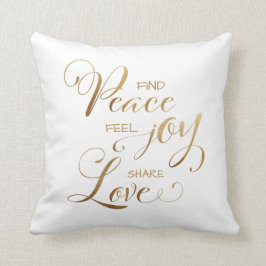 Elegante Modern Gold Christmas Peace Joy Liebe Kissen