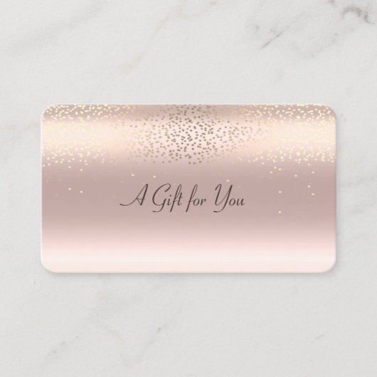 Elegante Modern Gold Confetti Shiny Rose Gold Rabattkarte (Vorderseite)