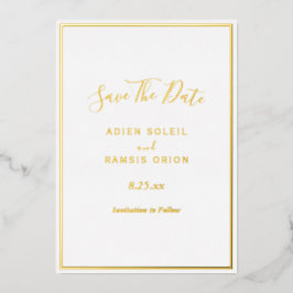 Elegante Modern Gold Foil Save the Date Karte