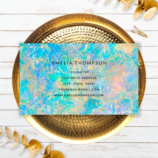 Elegante Modern Gold Opal Treviso Visitenkarte