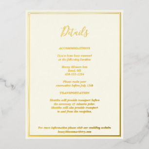 Elegante Modern Ivory Details Goldmedaille Folie Einladungspostkarte