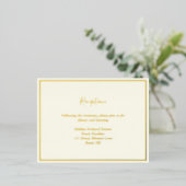 Elegante Modern Ivory Gold Foil Empfang Card Folie Einladungspostkarte (Stehend vorne)