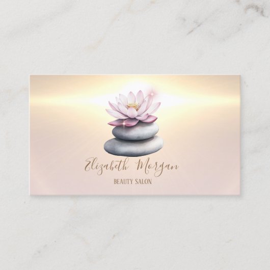 Elegante Modern Lotus Zen Stones Visitenkarte (Vorderseite)