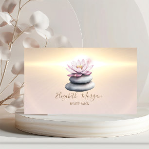 Elegante Modern Lotus Zen Stones Visitenkarte