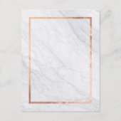 Elegante Modern Marble & Rose Gold Beilagen Karten (Rückseite)