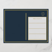 Elegante Modern Navy Gold Foil UAWG Postcard Folie Einladungspostkarte (Rückseite)